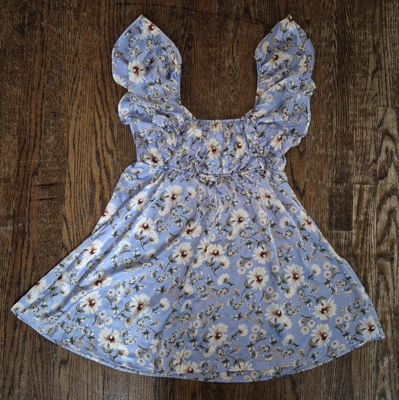 Inspired Hearts NWOT Floral Blue Babydoll Dress - Picture 3 of 6